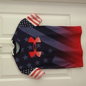 Boys Red White and Blue Under Armour Shirt
